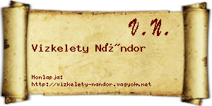 Vizkelety Nándor névjegykártya